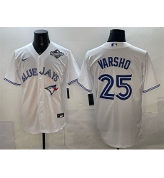 Men Toronto Blue Jays 25 Daulton Varsho White 2025 World Series Home Cool Base Stitched Baseball Jersey
