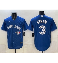 Men Toronto Blue Jays 3 Myles Straw Royal Stitched Baseball Jersey Men Toronto Blue Jays 3 Myles Straw Royal Stitched Baseball Jersey
