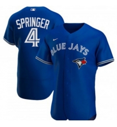 Men Toronto Blue Jays 4 George Springer Royal Flex Base Stitched Jerse