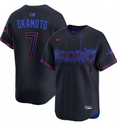 Men Toronto Blue Jays 7 Kazuma Okamoto Navy 2024 City Connect Limited Jersey