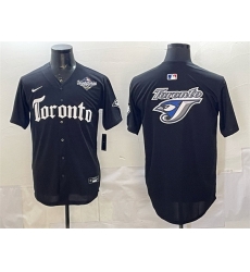 Men Toronto Blue Jays Team Big Logo Black 2025 World Series Gothic North Edition Limited Stitched Baseball Jersey Men Toronto Blue Jays Team Big Logo Black 2025 World Series Gothic North Edition Limited Stitched Baseball Jersey