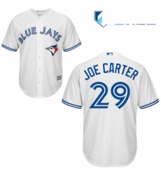 Mens Majestic Toronto Blue Jays 29 Joe Carter Replica White Home MLB Jersey