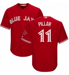 Youth Majestic Toronto Blue Jays 11 Kevin Pillar Replica Scarlet Alternate MLB Jersey