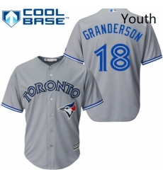 Youth Majestic Toronto Blue Jays 18 Curtis Granderson Authentic Grey Road MLB Jersey 