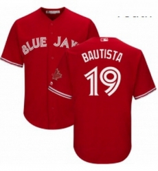 Youth Majestic Toronto Blue Jays 19 Jose Bautista Authentic Scarlet Alternate MLB Jersey