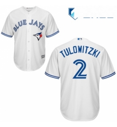 Youth Majestic Toronto Blue Jays 2 Troy Tulowitzki Authentic White Home MLB Jersey