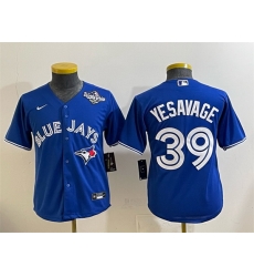 Youth Toronto Blue Jays 39 Trey Yesavage Royal 2025 World Series Cool Base Stitched Baseball Jersey Youth Toronto Blue Jays 39 Trey Yesavage Royal 2025 World Series Cool Base Stitched Baseball Jersey