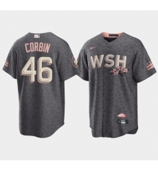 Men Washington Nationals 46 Patrick Corbin 2022 Grey City Connect Cherry Blossom Cool Base Stitched jersey