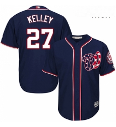 Mens Majestic Washington Nationals 27 Shawn Kelley Replica Navy Blue Alternate 2 Cool Base MLB Jersey