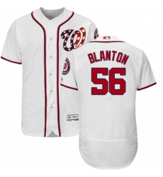 Mens Majestic Washington Nationals 56 Joe Blanton White Flexbase Authentic Collection MLB Jersey