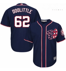 Mens Majestic Washington Nationals 62 Sean Doolittle Replica Navy Blue Alternate 2 Cool Base MLB Jersey 