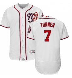 Mens Majestic Washington Nationals 7 Trea Turner White Flexbase Authentic Collection MLB Jersey