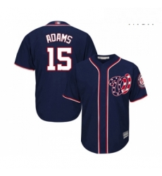 Mens Washington Nationals 15 Matt Adams Replica Navy Blue Alternate 2 Cool Base Baseball Jersey 