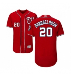 Mens Washington Nationals 20 Kyle Barraclough Red Alternate Flex Base Authentic Collection Baseball Jersey 