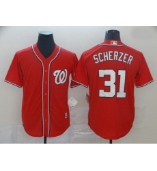 Nationals 31 Max Scherzer Red Cool Base Jersey