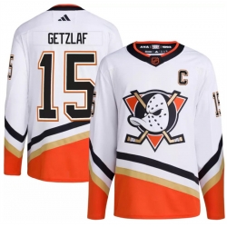 Men Anaheim Ducks 15 Ryan Getzlaf White 2022 23 Reverse Retro Stitched Jersey