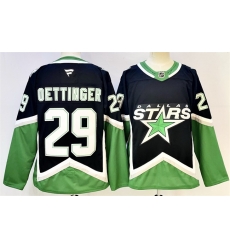 Men Dallas Stars 29 Jake Oettinger Black 2025 26 Alternate Stitched Hockey Jersey Men Dallas Stars 29 Jake Oettinger Black 2025 26 Alternate Stitched Hockey Jersey