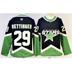 Men Dallas Stars  29 Jake Oettinger Black 2025 26 Alternate Stitched Hockey Jersey