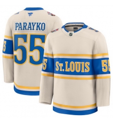 Men St  Louis Blues 55 Colton Parayko Cream 2024 25 Winter Classic Stitched Hockey Jersey