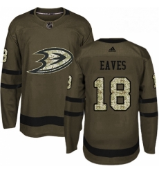 Mens Adidas Anaheim Ducks 18 Patrick Eaves Premier Green Salute to Service NHL Jersey 