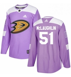 Mens Adidas Anaheim Ducks 51 Blake McLaughlin Authentic Purple Fights Cancer Practice NHL Jersey 