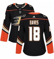 Womens Adidas Anaheim Ducks 18 Patrick Eaves Premier Black Home NHL Jersey 