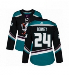 Womens Adidas Anaheim Ducks 24 Carter Rowney Premier Black Teal Alternate NHL Jersey 