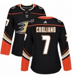 Womens Adidas Anaheim Ducks 7 Andrew Cogliano Authentic Black Home NHL Jersey 