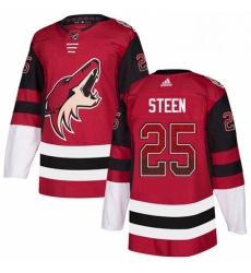 Mens Adidas Arizona Coyotes 25 Thomas Steen Authentic Maroon Drift Fashion NHL Jersey 