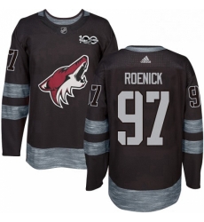 Mens Adidas Arizona Coyotes 97 Jeremy Roenick Authentic Black 1917 2017 100th Anniversary NHL Jersey 