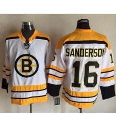 Bruins #16 Derek Sanderson White CCM Throwback Stitched NHL Jersey