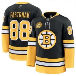 Men Boston Bruins 88 David Pastrnak Black 100th Anniversary Stitched Hockey Jersey