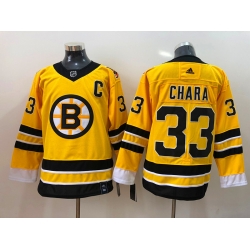 Men Boston Bruins Zdeno Chara 33 Yellow 2021 Adidas Stitched NHL Jersey