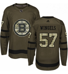 Mens Adidas Boston Bruins 57 Tommy Wingels Authentic Green Salute to Service NHL Jersey 