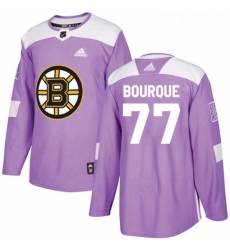 Mens Adidas Boston Bruins 77 Ray Bourque Authentic Purple Fights Cancer Practice NHL Jersey 