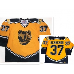 Men's Boston Bruins #37 Patrice Bergeron Yellow 2019 CCM NHL jerseys