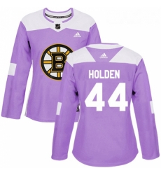 Womens Adidas Boston Bruins 44 Nick Holden Authentic Purple Fights Cancer Practice NHL Jersey 