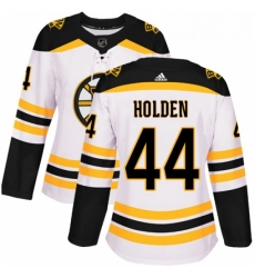 Womens Adidas Boston Bruins 44 Nick Holden Authentic White Away NHL Jersey 