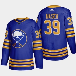 Buffalo Sabres 39 Dominik Hasek Men Adidas 2020 21 Home Authentic Player Stitched NHL Jersey Royal Blue