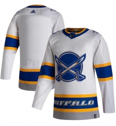 Men Buffalo Sabres Blank White 2020 21 Reverse Retro Adidas Jersey