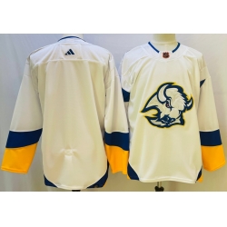 Men Buffalo Sabres Blank White 2022 23 Reverse Retro Stitched Jersey