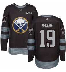 Mens Adidas Buffalo Sabres 19 Jake McCabe Authentic Black 1917 2017 100th Anniversary NHL Jersey 