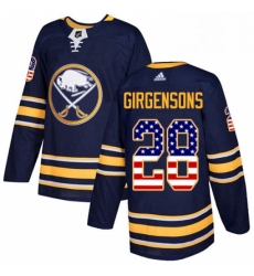 Mens Adidas Buffalo Sabres 28 Zemgus Girgensons Authentic Navy Blue USA Flag Fashion NHL Jersey 