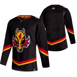 Men Calgary Flames Blank Black Adidas 2020 21 Reverse Retro Alternate NHL Jersey