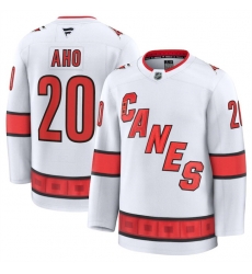 Men Carolina Hurricanes 20 Sebastian Aho White 2024 25 Away Stitched Hockey Jersey