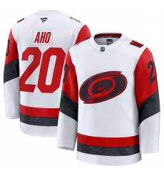 Men Carolina Hurricanes 20 Sebastian Aho White 2025 Away Stitched Hockey Jersey