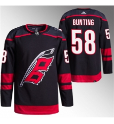 Men Carolina Hurricanes 58 Michael Bunting Black Stitched Jersey