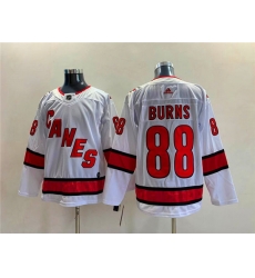 Men Carolina Hurricanes 88 Brent Burns White Stitched Jersey