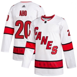 Youth Hurricanes 20 Sebastian Aho White Road Authentic Stitched Hockey Jersey