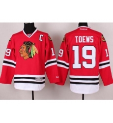 Chicago Blackhawks 19 Jonathan Toews Red NHL Jersey C PATCH